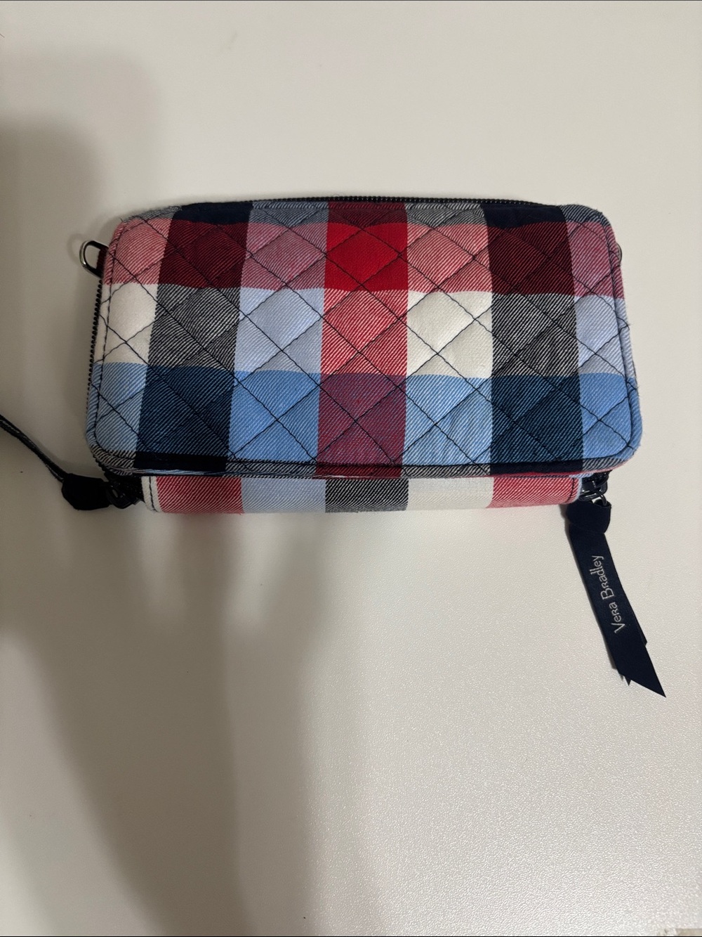 Vera Bradley Quilted Patriot Plaid All in One Crossbody- straps missing